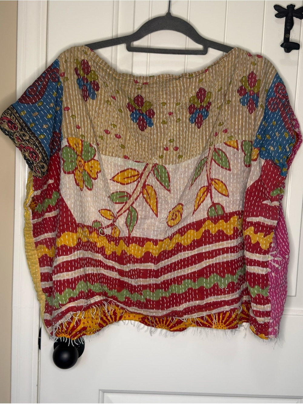 Kantha Bae Colorful Bohemian Patchwork Top - Multi Floral Print